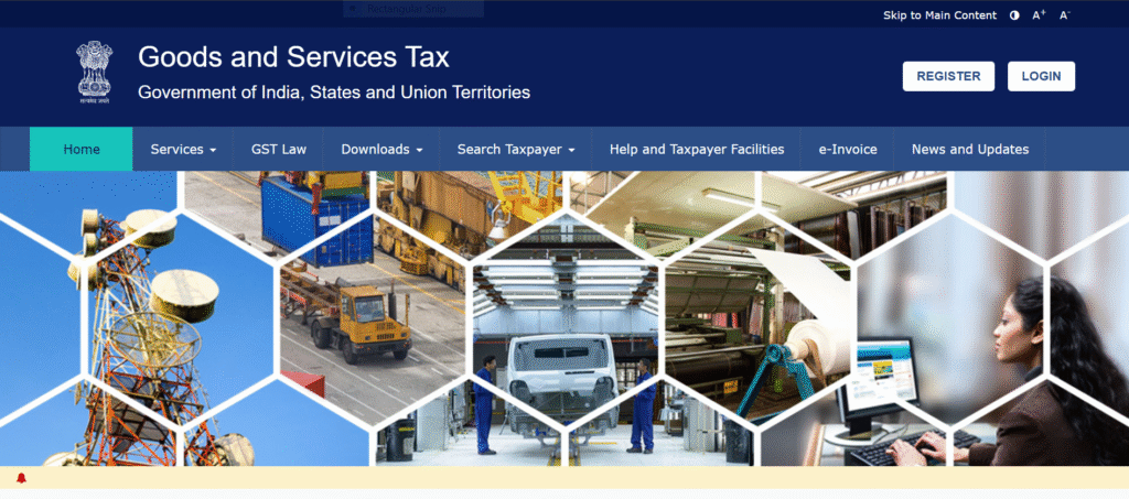 Official Website of GST registration