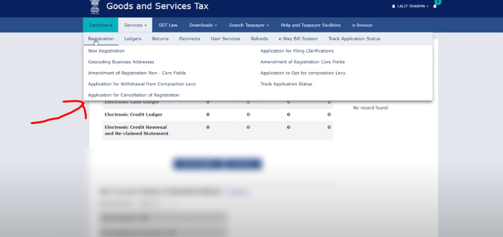 GST registration Cancellation Option